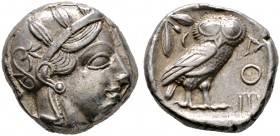 Attika. Athen 
Tetradrachme 449-415 v. Chr. Ein zweites, ähnliches Exemplar. SNG Cop. 46ff. 17,22 g
sehr schön-vorzüglich