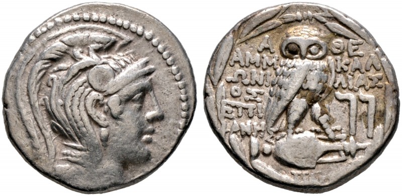 Attika. Athen 
Tetradrachme des neuen Stils 118-117 v. Chr. Magistrate Ammonios...