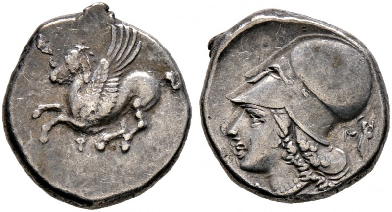 Korinthia. Korinthos 
Stater ca. 400-350 v. Chr. Pegasos nach links fliegend, d...