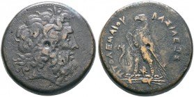 Ägypten. Königreich der Ptolemäer. Ptolemaios III. Euergetes 246-221 v. Chr 
AE-42 mm. Kopf des Zeus Ammon mit Diadem nach rechts / Adler nach links ...