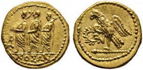 Schwarzmeergebiet. Scythia. König Koson ca. 50-25 v. Chr 
Goldstater -Olbia-. Magistrat zwischen zwei Liktoren nach links schreitend, davor Monogramm...