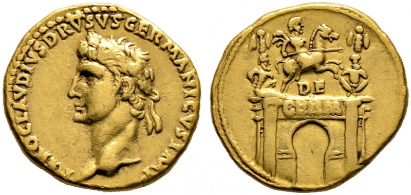 Kaiserzeit. Nero Claudius Drusus †9, Bruder des Tiberius 
Aureus (posthum geprä...