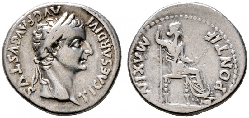 Kaiserzeit. Tiberius 14-37 
Denar 14/37 -Lugdunum-. Ähnlich wie vorher. RIC 30....