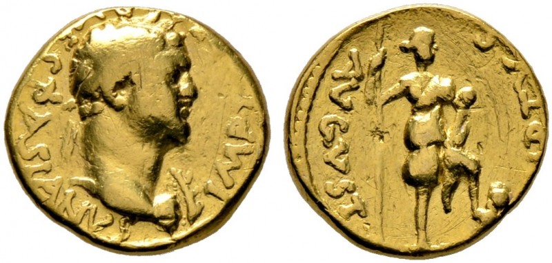 Kaiserzeit. Titus 69-81 (ab 79 Augustus) 
Aureus 69 (?) -Tyrus (Judäa)-. IMP T ...