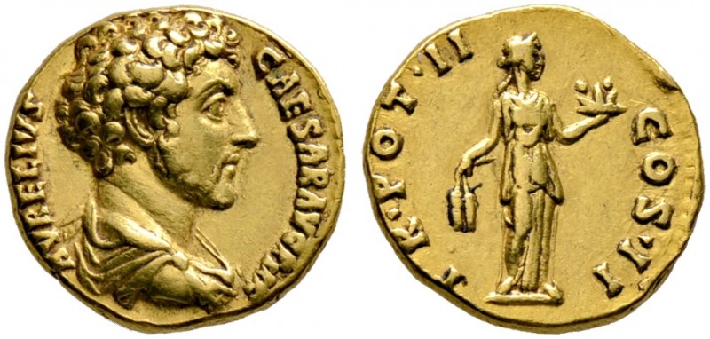 Kaiserzeit. Marcus Aurelius Caesar 138-161 
Aureus 147/148 -Rom-. AVRELIVS CAES...