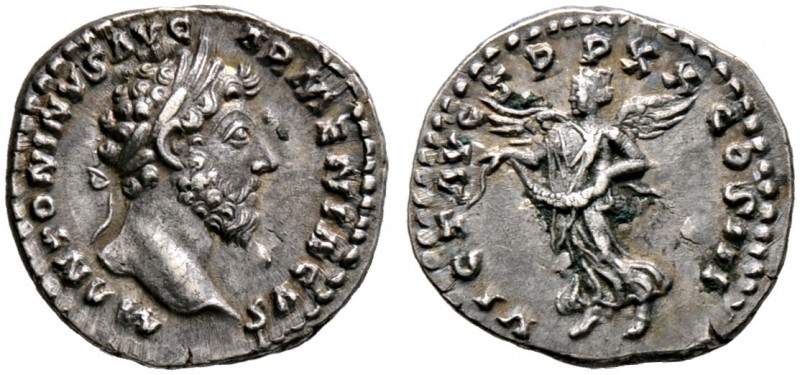 Kaiserzeit. Marcus Aurelius 161-180 
Denar 166 -Rom-. M ANTONINVS AVG ARMENIACV...