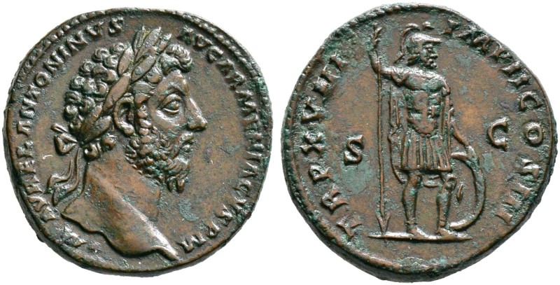 Kaiserzeit. Marcus Aurelius 161-180 
Sesterz 164 -Rom-. M AVREL ANTONINVS AVG A...