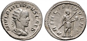 Kaiserzeit. Philippus II. 247-249, seit 244 Caesar 
Antoninian (als Caesar) -Rom-. M IVL PHILIPPVS CAES. Drapierte Büste mit Strahlenkrone nach recht...