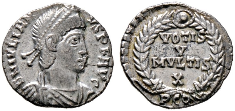 Kaiserzeit. Julianus II. 360-363 
Siliqua -Arelate-. DN IVLIANVS P F AVG. Drapi...