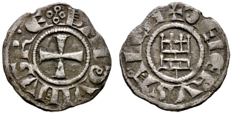 Jerusalem, lateinisches Königreich. Balduin III. 1143-1163 
Obol. +BALDVINVS RE...