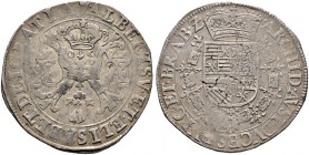 Belgien-Brabant. Albert und Isabella 1598-1621 
Patagon o.J. (1612/13) -Antwerpen-. vGH 311-1a, Delm. 254, Dav. 4432, Vanhoudt 619 (R3).
kleine Schr...
