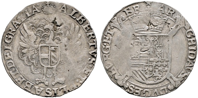 Belgien-Brabant. Albert und Isabella 1598-1621 
Escalin, sogen. Pfauenschilling...