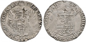 Belgien-Brabant. Albert und Isabella 1598-1621 
Escalin, sogen. Pfauenschilling o.J. (1612/21) -Maastricht-. vGH 314, Vanhoudt 623 (R4).
seltene Mün...