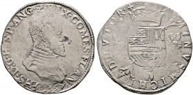 Belgien-Flandern. Philipp II. von Spanien 1555-1598 
Philippstaler (Ecu philippe) 1557 -Brügge-. Delm. 35, Dav. 8645, Vanhoudt 254.
Schrötlingsfehle...