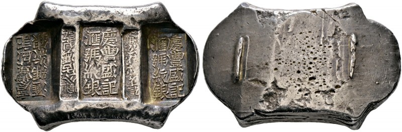 China-Qing-Dynastie. 
Sycee zu 5 Taels o.J. (19. Jh.). Packsattelgeld. 181,85 g...
