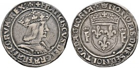 Frankreich-Königreich. Francois I. 1515-1547 
Teston o.J. -Lyon-. 13e type. Dupl. 810, Ciani 1110, Laf. 667.
leichter Kratzer auf dem Avers, etwas r...