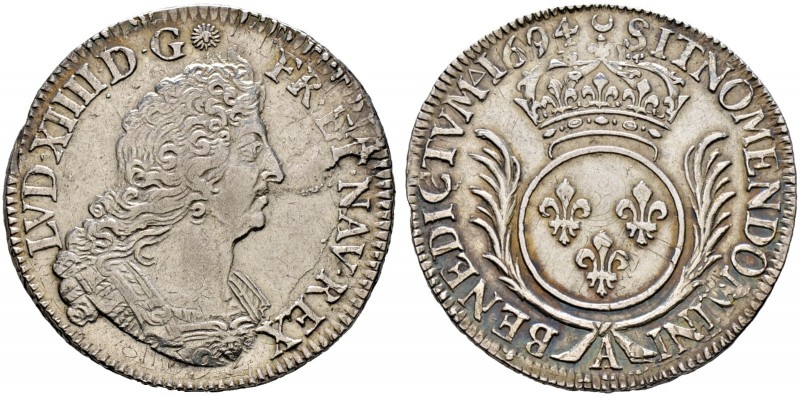 Frankreich-Königreich. Louis XIV. 1643-1715 
1/2 Ecu aux palmes (Reformation) 1...