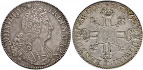 Frankreich-Königreich. Louis XIV. 1643-1715 
Ecu aux huit L 1706 -Lyon-. Gad. 224 (R2), Ciani 1924, Dupl. 1551, Dav. 1320.
selten, feine Patina, min...