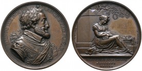 Frankreich-Königreich. Napoleon I. 1804-1815 
Bronzemedaille 1810 von Droz und Depaulis, auf die Gründung der Mädchen-Waisenhäuser der Ehrenlegion in...