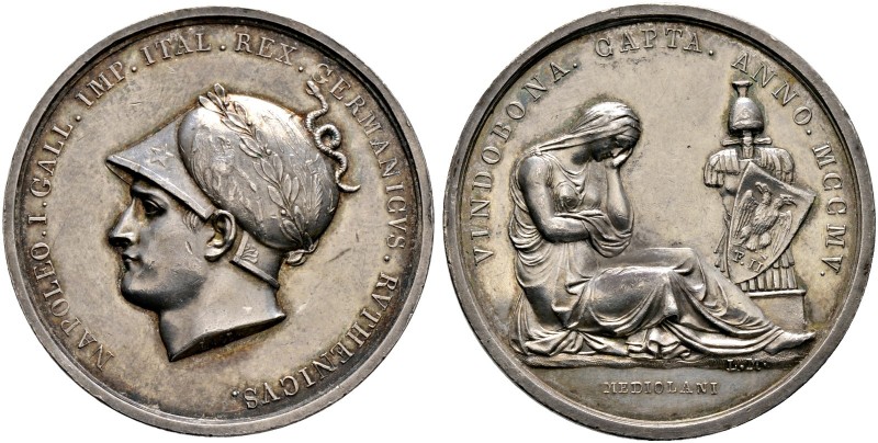 Frankreich-Königreich. Napoleon I. 1804-1815 
Silbermedaille 1805 von Manfredin...