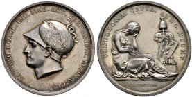 Frankreich-Königreich. Napoleon I. 1804-1815 
Silbermedaille 1805 von Manfredini, auf die Einnahme von Wien. Büste mit antikem Schlangenhelm nach lin...