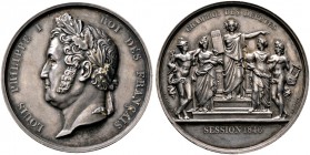 Frankreich-Königreich. Louis Philippe 1830-1848 
Silbermedaille 1846 von Petit, auf die diesjährige Sitzung der Abgeord­netenkammer. Belorbeerte Büst...
