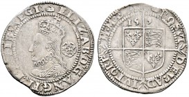 Großbritannien. Elizabeth I. 1558-1603 
Sixpence 1590. Spink 2578B.
leicht unebener Schrötling, feines Porträt, sehr schön