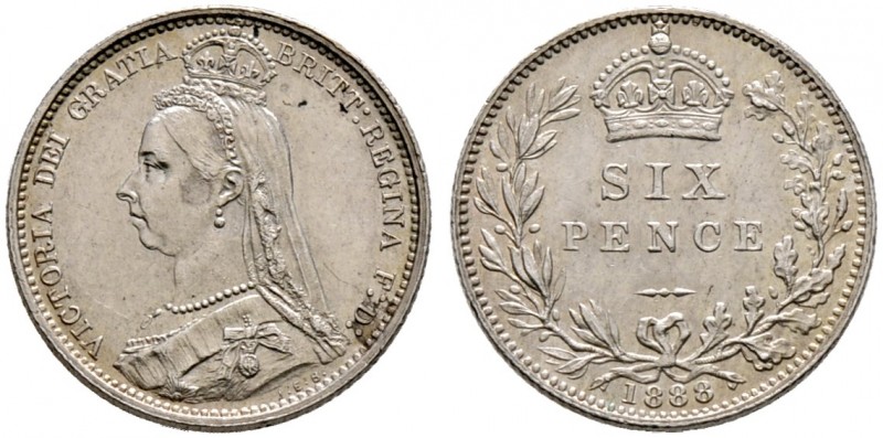 Großbritannien. Victoria 1837-1901 
Six Pence 1888. Jubilee head. Spink 3929.
...
