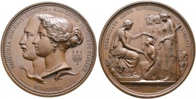 Großbritannien. Victoria 1837-1901 
Große bronzene Prämienmedaille 1851 von W. und L.C. Wyon, der Weltausstellung in London. Die Büsten der Königin u...