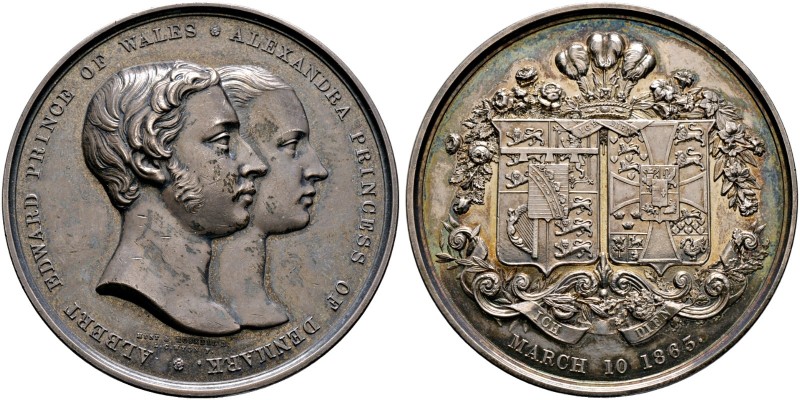 Großbritannien. Victoria 1837-1901 
Silbermedaille 1863 von L.C. Wyon, auf die ...