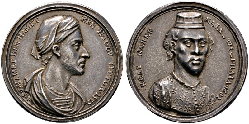 Indonesien. 
Silbermedaille 1682 unsigniert (nach einem Modell von G. Bower), a...