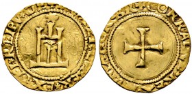 Italien-Genua. Republik 
Scudo d'oro del Sole o.J. (1528/41). Stilisiertes Kastell, darüber Sonne / Kreuz. Mit Sigle BR. MIR 186/2 (R3), CNI 152/153,...
