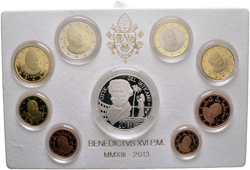 Italien-Kirchenstaat (Vatikan). Benedikt XVI. 2005-2013 
9-tlg. Kursmünzensatz ...