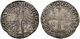 Luxemburg. Elisabeth von Görlitz 1425-1451 
Gros (Adlergroschen) o.J. (1425-33). Adler mit zwei Wappen / Blumenkreuz auf verziertem Sechspass. Weille...