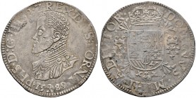 Niederlande-Tournai. Philipp II. von Spanien 1555-1598 
Philippstaler (Ecu philippe) 1589 -Tournai-. Delm. 45, Dav. 8655, Vanhoudt 362.
feine Tönung...