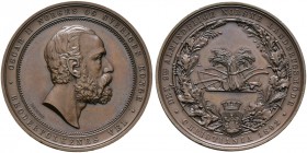 Norwegen. Oskar II. 1872-1907 
Bronzemedaille 1892 von Throndsen, auf die 9. Nordische Landwirtschafts­ausstellung in Christiana (Oslo). Kopf des Kön...
