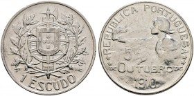 Portugal. Republik 
Escudo 1910. KM 560.
winzige Randfehler, fast vorzüglich