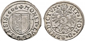 Schweiz-Luzern. 
Groschen 1606. DT 1180i, HMZ 2-638g, Wiel. 99.
selten in dieser Erhaltung, winziges Zainende, prägefrisches Prachtexemplar