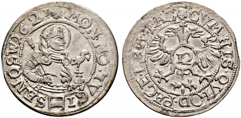 Schweiz-Zug. 
Halbdicken (= 12 Kreuzer) 1621. Ähnlich wie vorher. DT 1246b, HMZ...