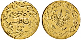 Türkei. Mahmud II. AH 1223-1255/AD 1808-1839 
Mahmudiye AH 1252 (1836). Jahr 30. KM 645, Fr. 111, Schl. 270. 1,62 g
vorzüglich-prägefrisch