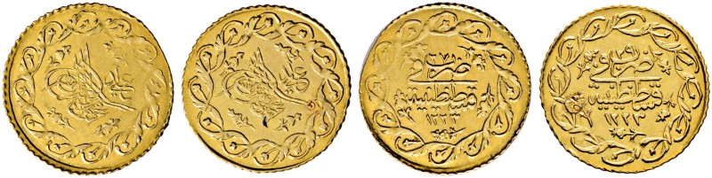 Türkei. Mahmud II. AH 1223-1255/AD 1808-1839 
Lot (2 Stücke): Mahmudiye AH 1249...