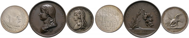 Medaillen. 3 Stücke: FRANKREICH. Silbermedaille 1794 von Loos, auf den Tod der P...