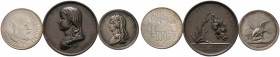 Medaillen. 3 Stücke: FRANKREICH. Silbermedaille 1794 von Loos, auf den Tod der Prinzessin Elisabeth von Frankreich (Schwester von König Ludwig XVI.). ...