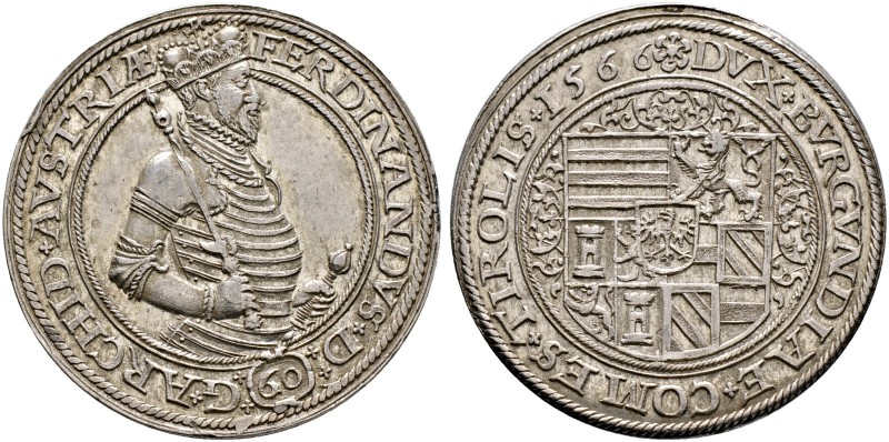 Haus Habsburg. Erzherzog Ferdinand 1564-1595 
Guldentaler zu 60 Kreuzer 1566 -M...