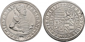 Haus Habsburg. Erzherzog Ferdinand 1564-1595 
Guldentaler zu 60 Kreuzer 1572 -Hall-. MT 204, Dav. 54/52, Voglh. 90/3.
getilgte Wertzahl auf dem Aver...