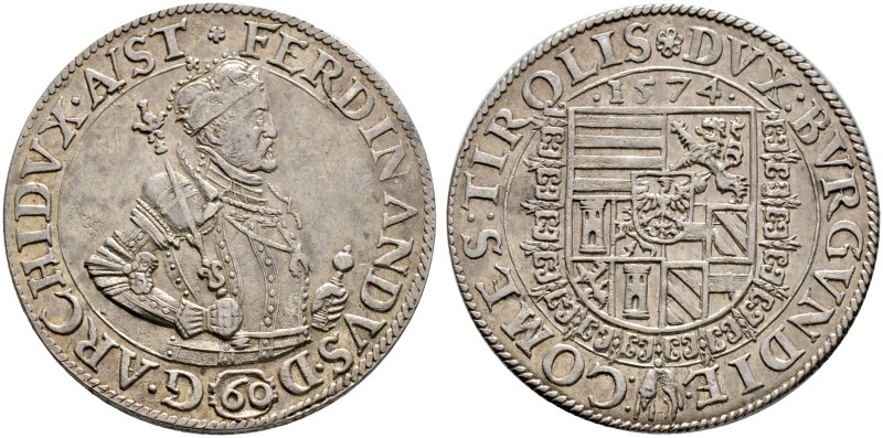 Haus Habsburg. Erzherzog Ferdinand 1564-1595 
Guldentaler zu 60 Kreuzer 1574 -H...