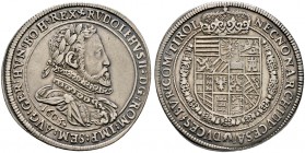 Haus Habsburg. Rudolf II. 1576-1612 
Taler 1603 -Hall-. Dav. 3005, Voglh. 96/2, MT 374 var. sowie R62. -Walzenprägung-
feine Patina, gutes sehr schö...