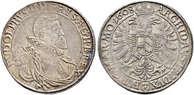 Haus Habsburg. Rudolf II. 1576-1612 
Taler 1608 -Prag-. Münzmeister Hans Lasanz. Dav. 3019, Voglh. 104/4, Dietiker 387, Halacka 313.
seltenes, attra...