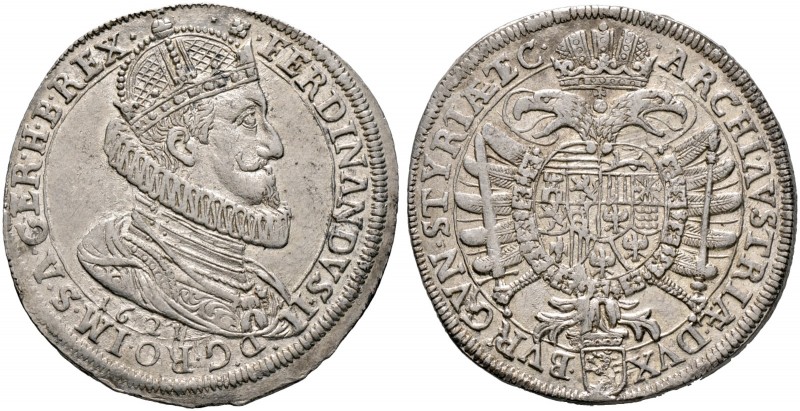 Haus Habsburg. Ferdinand II. 1592/1619-1637 
Taler 1621 -Graz-. Her. 415d, Dav....