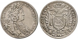 Haus Habsburg. Karl VI. 1711-1740 
1/2 Taler 1717 -Kremnitz-. Her. 534, Huszar 1610. -Walzenprägung-
sehr schön-vorzüglich